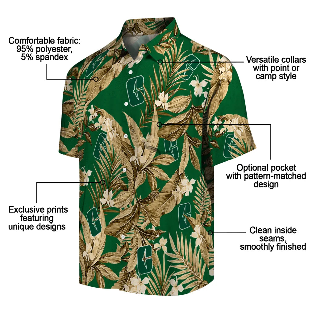 Charlotte 49ers Hawaiian Shirt - Palm Leaves | Moonbestprint