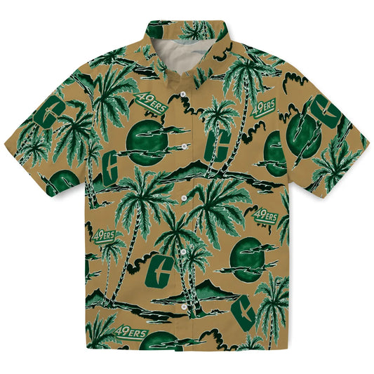 Charlotte 49ers Hawaiian Shirt - Palm Sunset | Moonbestprint