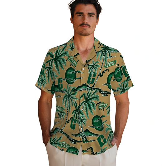 Charlotte 49ers Hawaiian Shirt - Palm Sunset | Moonbestprint