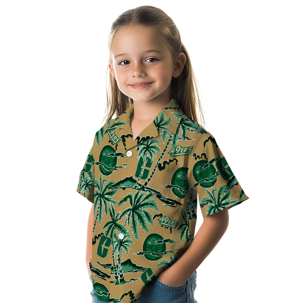 Charlotte 49ers Hawaiian Shirt - Palm Sunset | Moonbestprint