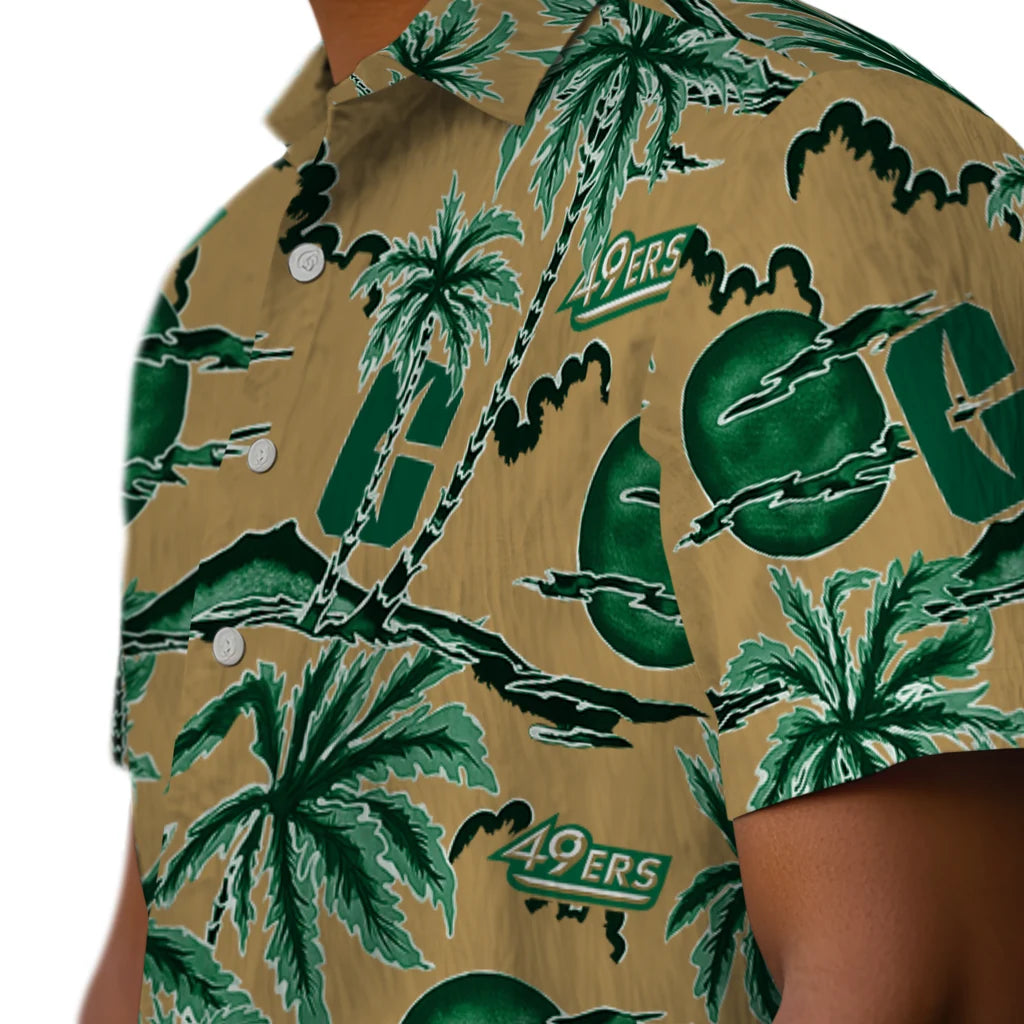 Charlotte 49ers Hawaiian Shirt - Palm Sunset | Moonbestprint