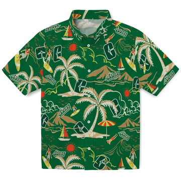 Charlotte 49ers Hawaiian Shirt - Palm Tree Island | Moonbestprint