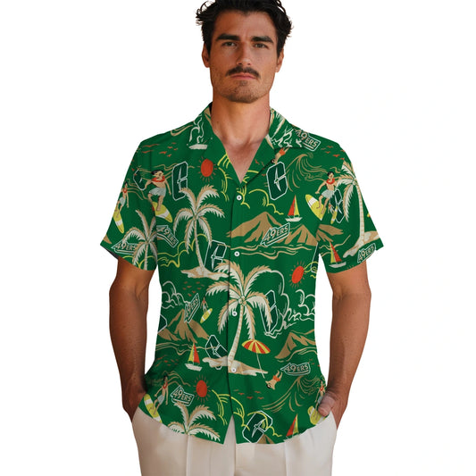 Charlotte 49ers Hawaiian Shirt - Palm Tree Island | Moonbestprint