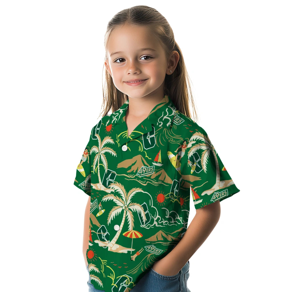 Charlotte 49ers Hawaiian Shirt - Palm Tree Island | Moonbestprint