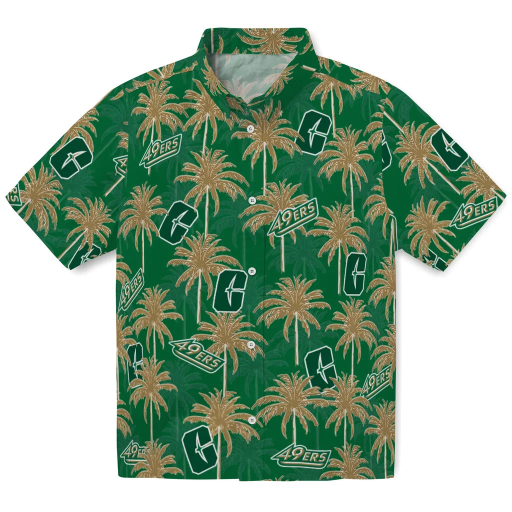 Charlotte 49ers Hawaiian Shirt - Palm Tree Motif | Moonbestprint