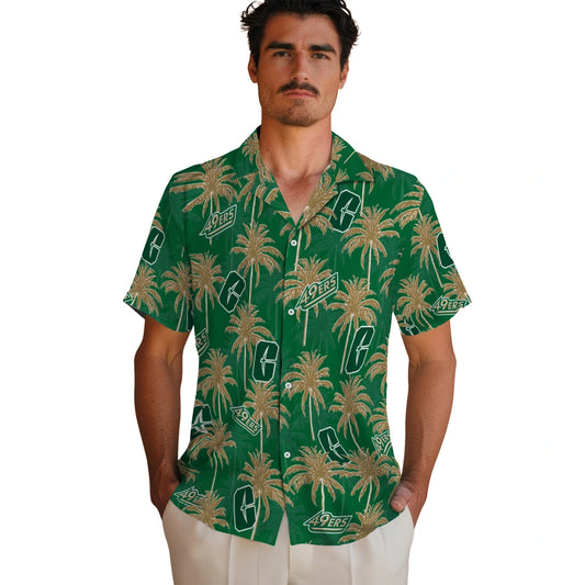 Charlotte 49ers Hawaiian Shirt - Palm Tree Motif | Moonbestprint