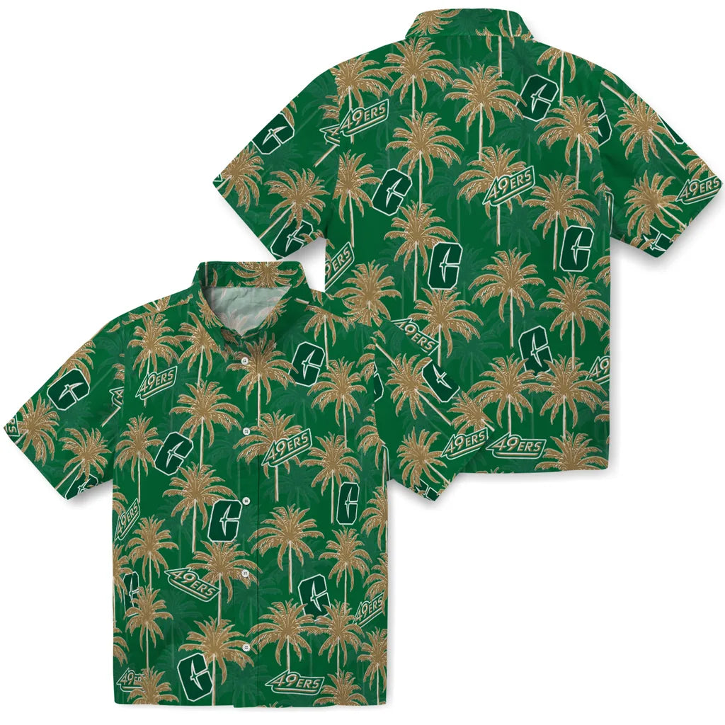 Charlotte 49ers Hawaiian Shirt - Palm Tree Motif | Moonbestprint