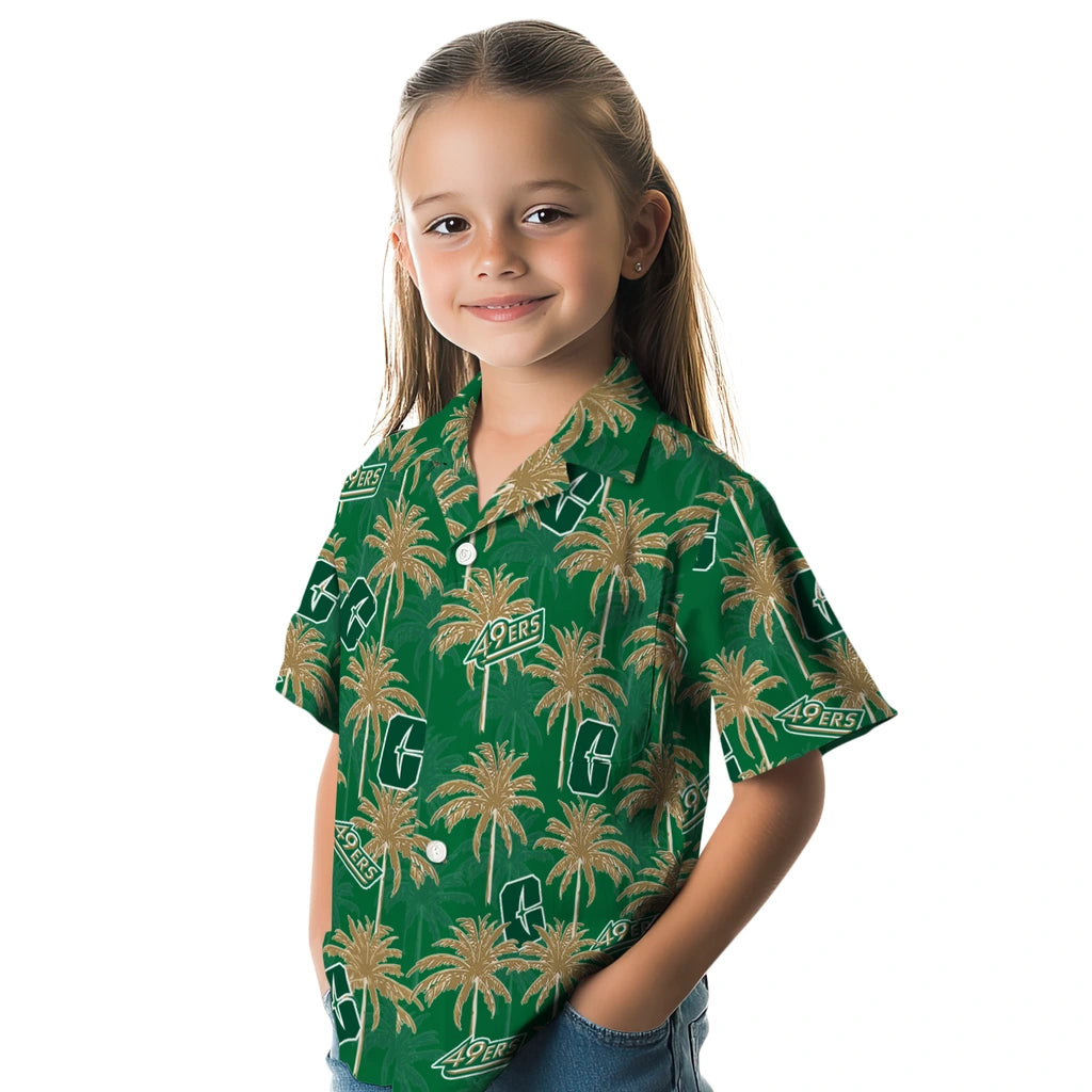 Charlotte 49ers Hawaiian Shirt - Palm Tree Motif | Moonbestprint