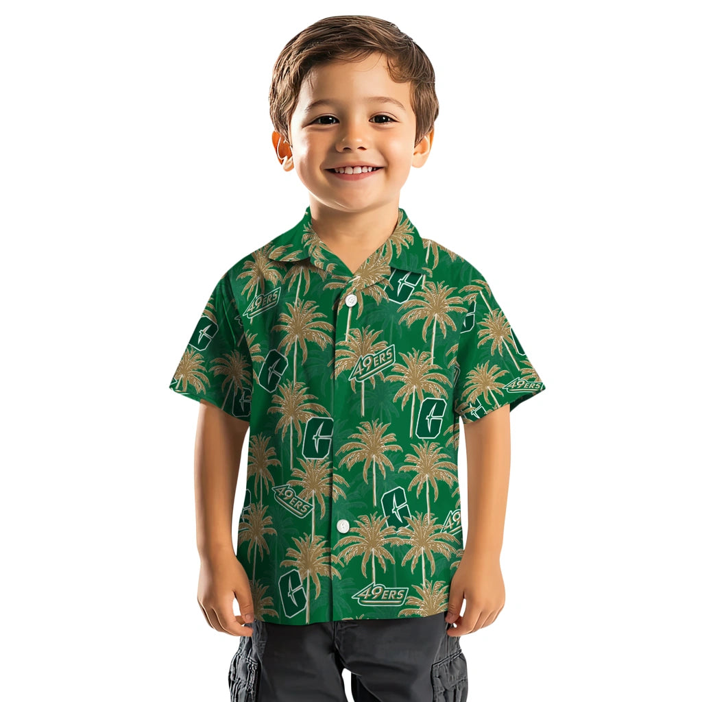 Charlotte 49ers Hawaiian Shirt - Palm Tree Motif | Moonbestprint