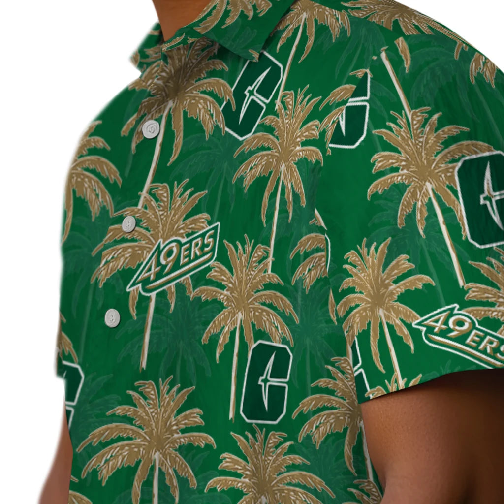 Charlotte 49ers Hawaiian Shirt - Palm Tree Motif | Moonbestprint