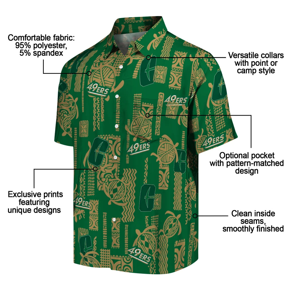Charlotte 49ers Hawaiian Shirt - Turtle Lines | Moonbestprint