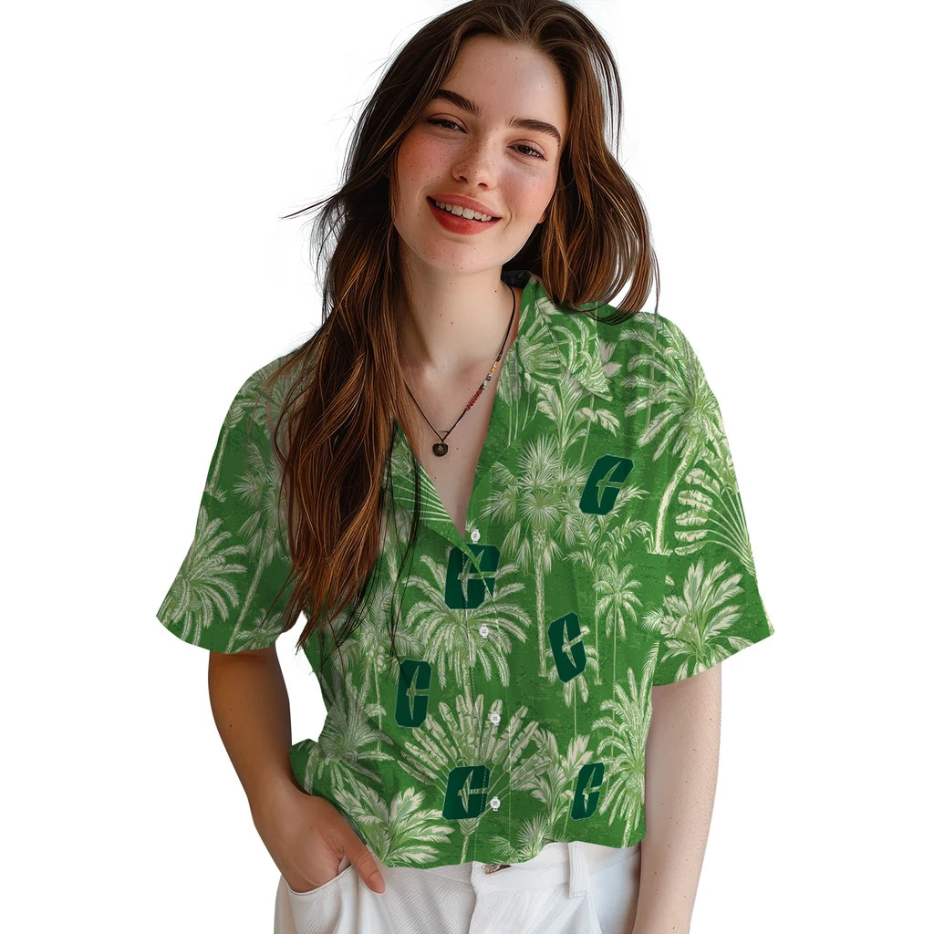 Charlotte 49ers Hawaiian Shirt - Vintage Palm Tree | Moonbestprint