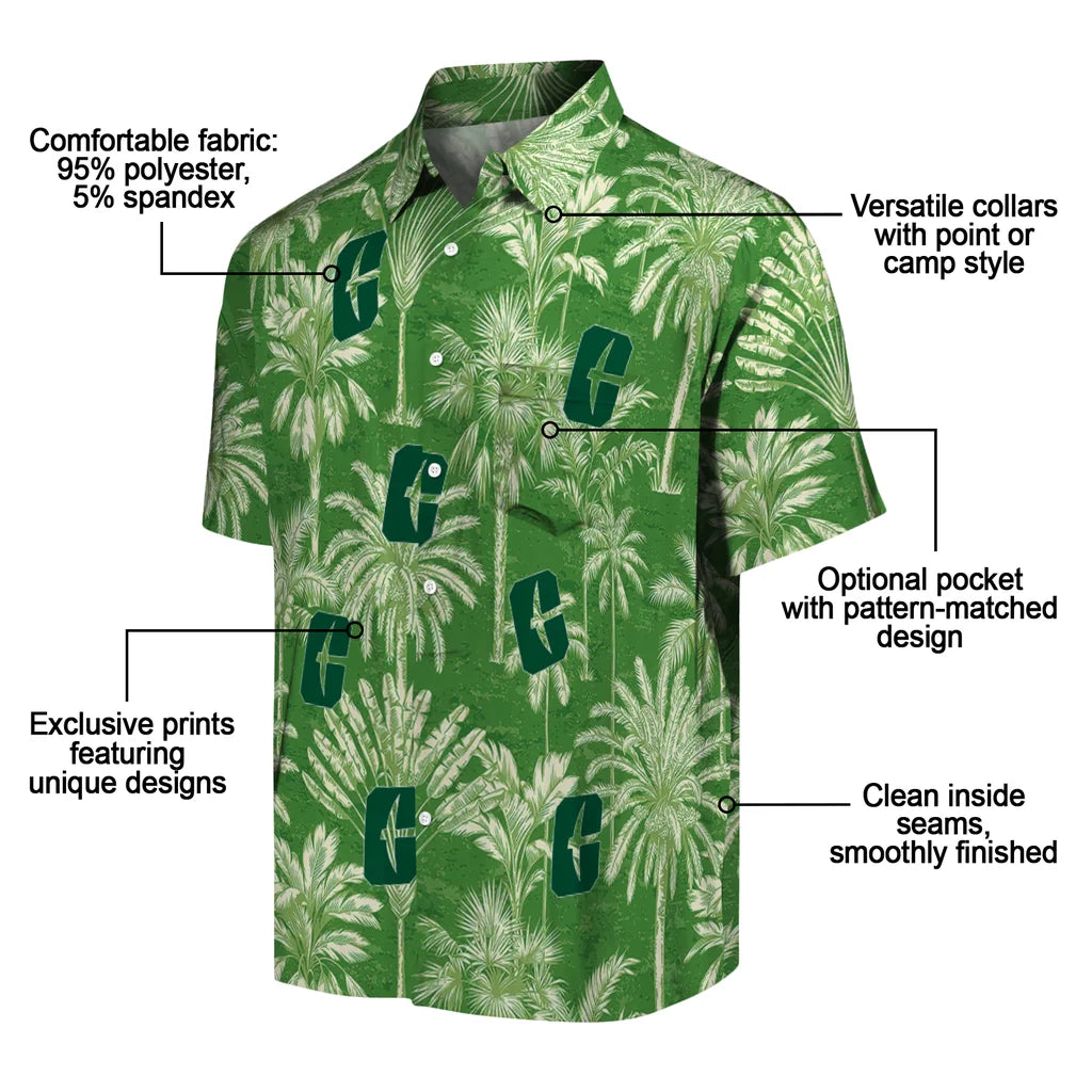 Charlotte 49ers Hawaiian Shirt - Vintage Palm Tree | Moonbestprint