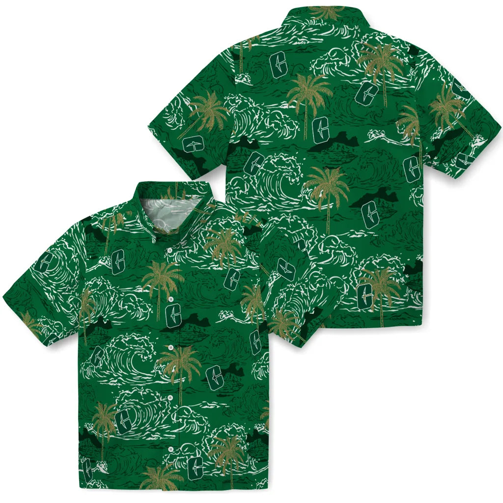 Charlotte 49ers Hawaiian Shirt - Wave Palm | Moonbestprint