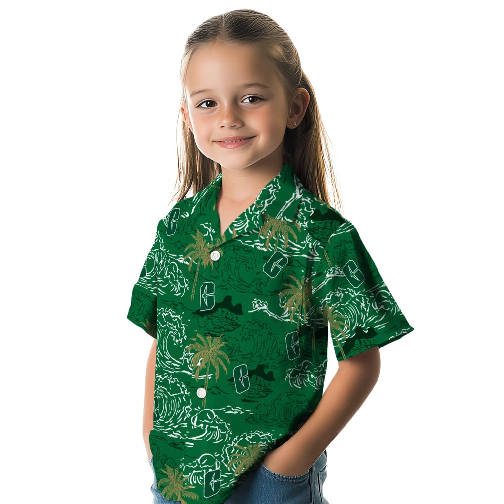 Charlotte 49ers Hawaiian Shirt - Wave Palm | Moonbestprint