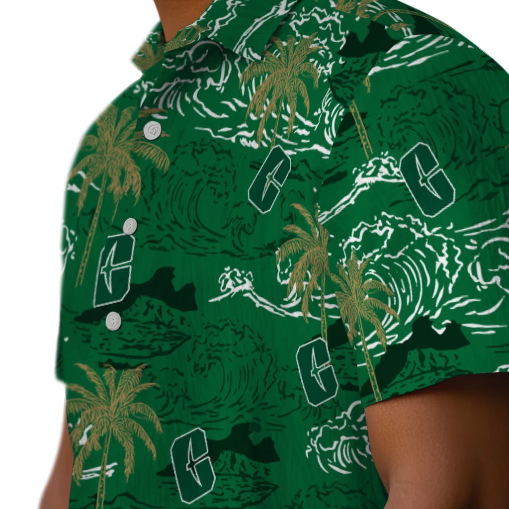 Charlotte 49ers Hawaiian Shirt - Wave Palm | Moonbestprint