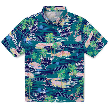 Charlotte Hornets Flamingo Retreat 2026 Hawaiian Shirt – Moonbestprint