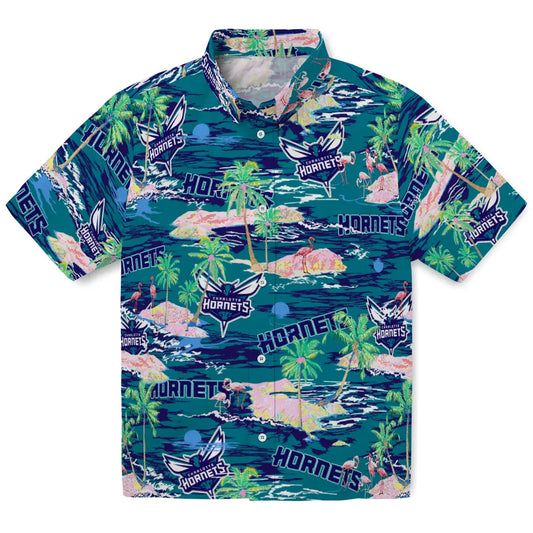 Charlotte Hornets Flamingo Retreat 2026 Hawaiian Shirt – Moonbestprint