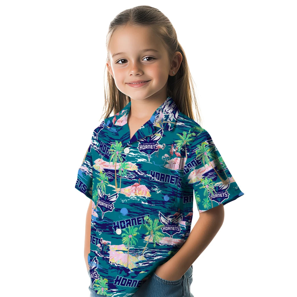 Charlotte Hornets Flamingo Retreat 2026 Hawaiian Shirt – Moonbestprint