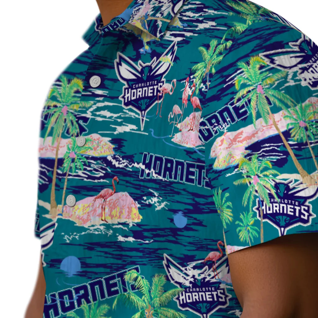 Charlotte Hornets Flamingo Retreat 2026 Hawaiian Shirt – Moonbestprint