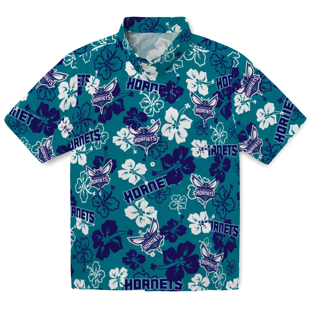 Charlotte Hornets Hibiscus Bloom Hawaiian Shirt – Moonbestprint