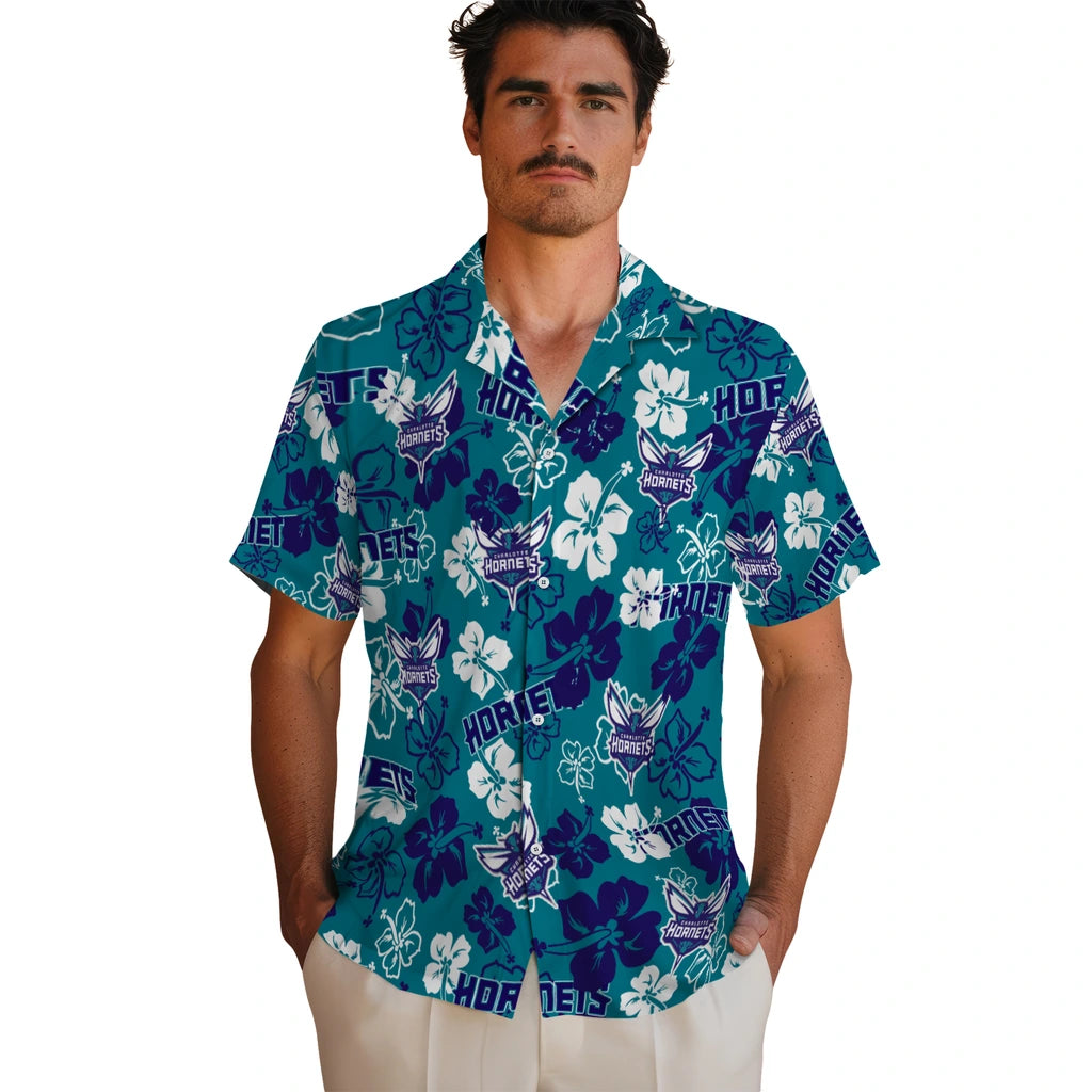 Charlotte Hornets Hibiscus Bloom Hawaiian Shirt – Moonbestprint