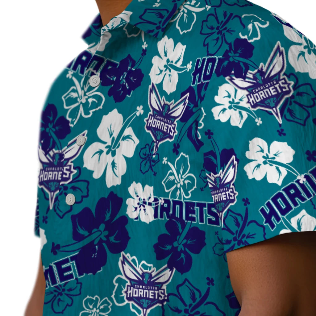 Charlotte Hornets Hibiscus Bloom Hawaiian Shirt – Moonbestprint