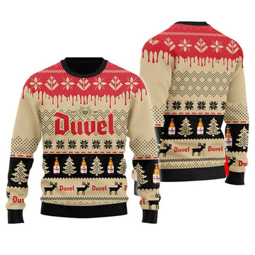 Chevron Pattern Duvel Beer Christmas Ugly Sweater – Moonbestprint