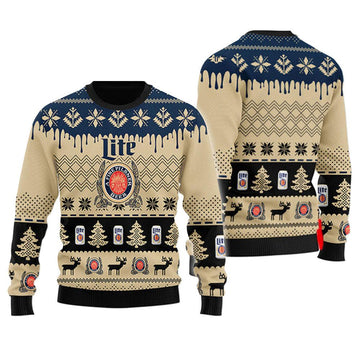 Chevron Pattern Miller Lite Christmas Ugly Sweater – Moonbestprint