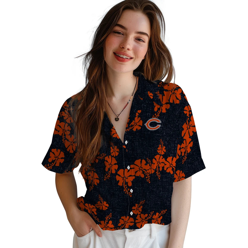 Chicago Bears Hawaiian Shirt - 50th State Flower | Moonbestprint