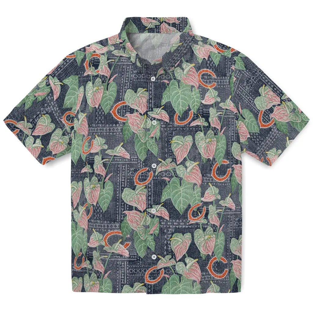 Chicago Bears Hawaiian Shirt - Anthurium Overlay | Moonbestprint