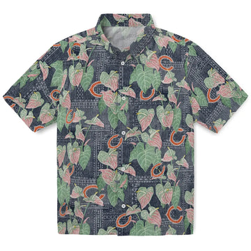 Chicago Bears Hawaiian Shirt - Anthurium Overlay | Moonbestprint