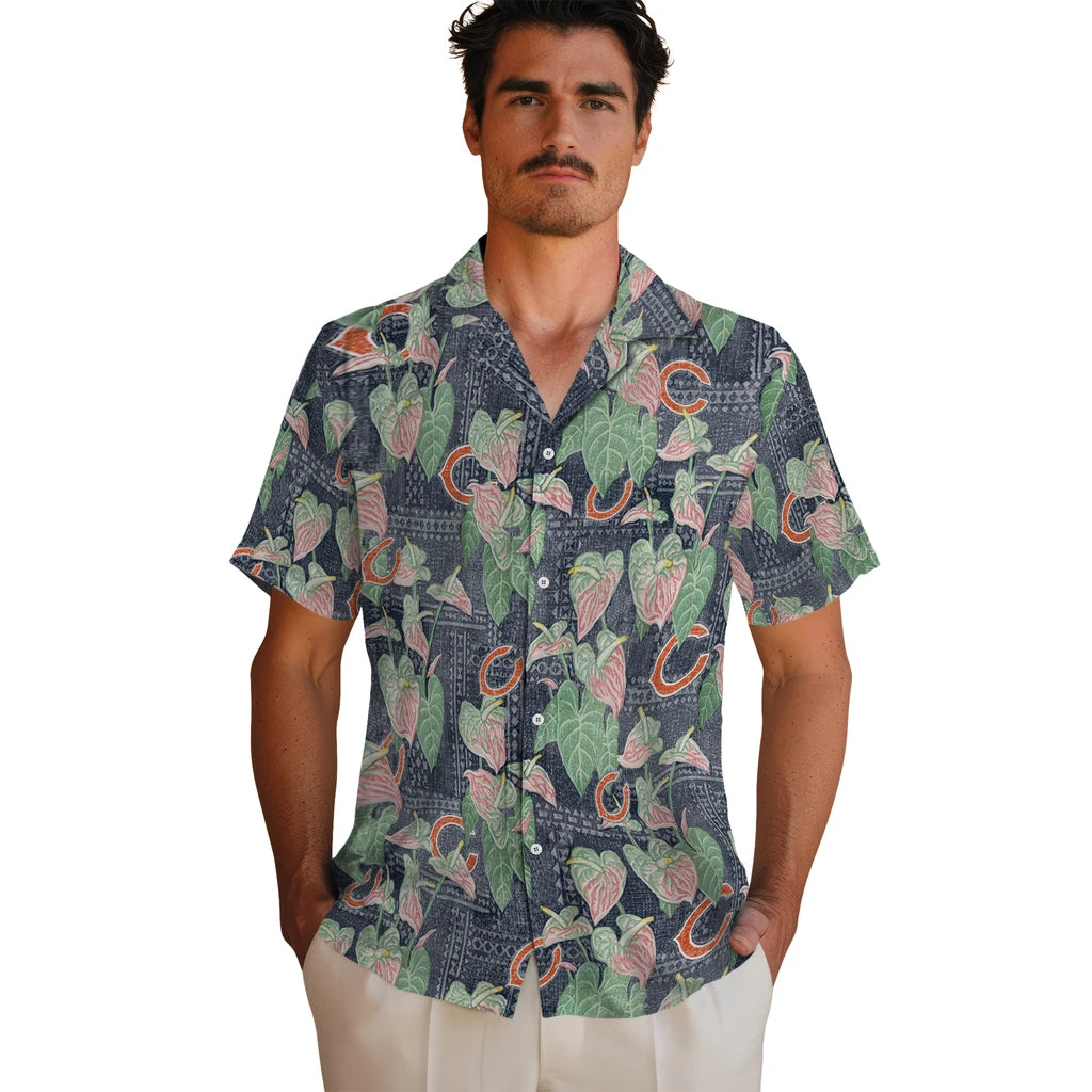 Chicago Bears Hawaiian Shirt - Anthurium Overlay | Moonbestprint
