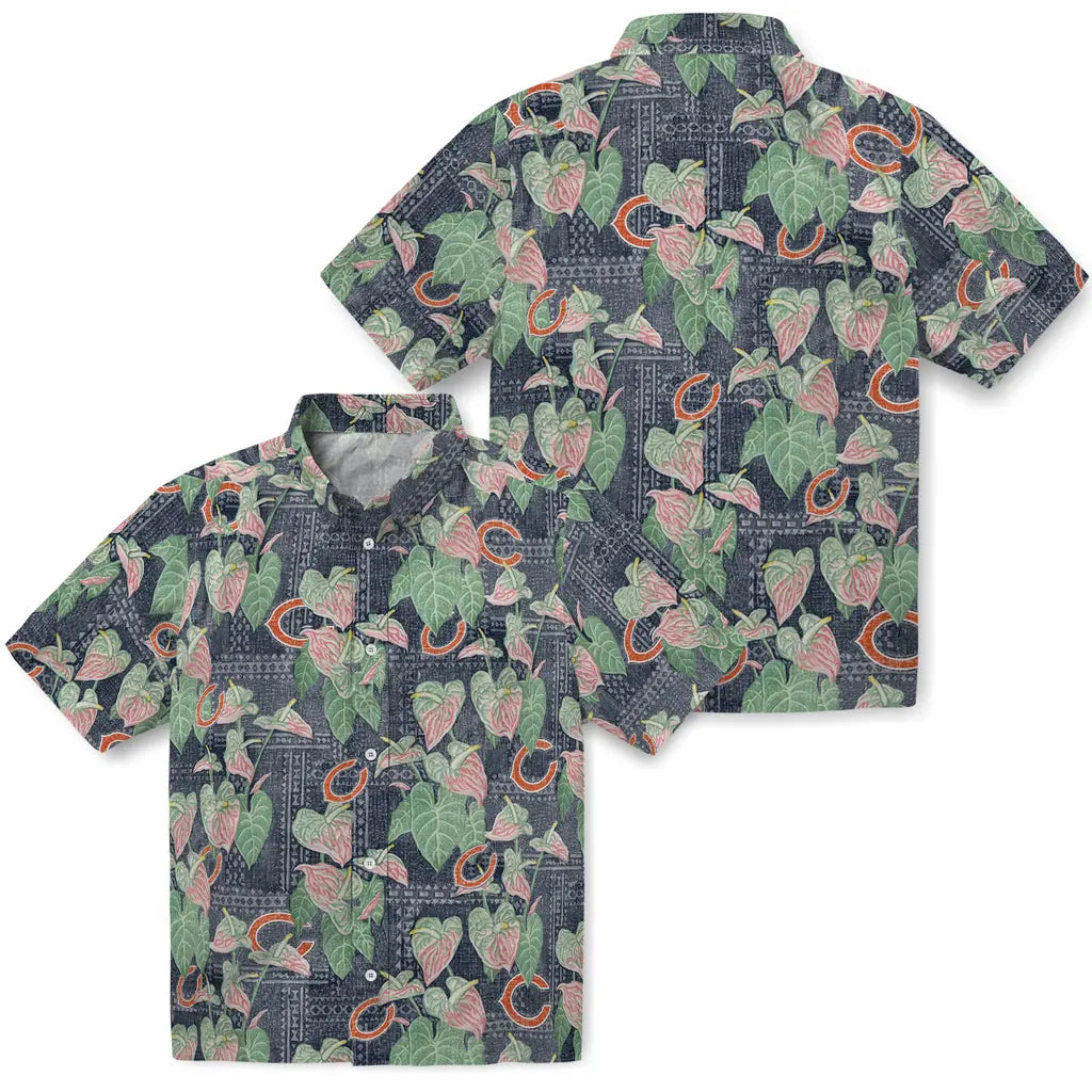 Chicago Bears Hawaiian Shirt - Anthurium Overlay | Moonbestprint