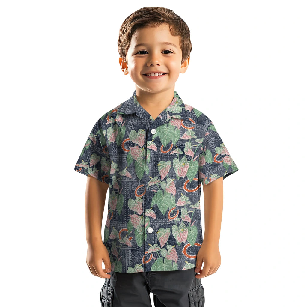 Chicago Bears Hawaiian Shirt - Anthurium Overlay | Moonbestprint