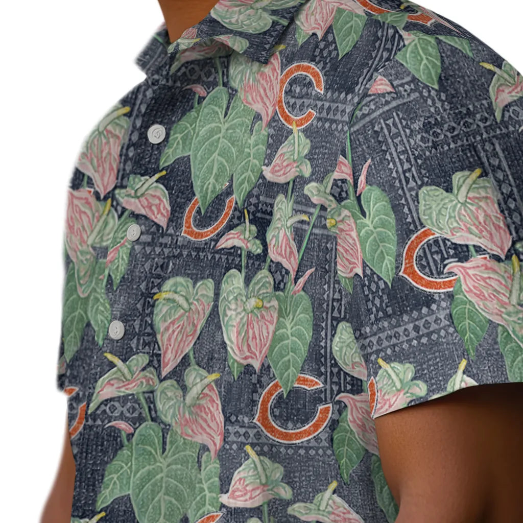 Chicago Bears Hawaiian Shirt - Anthurium Overlay | Moonbestprint