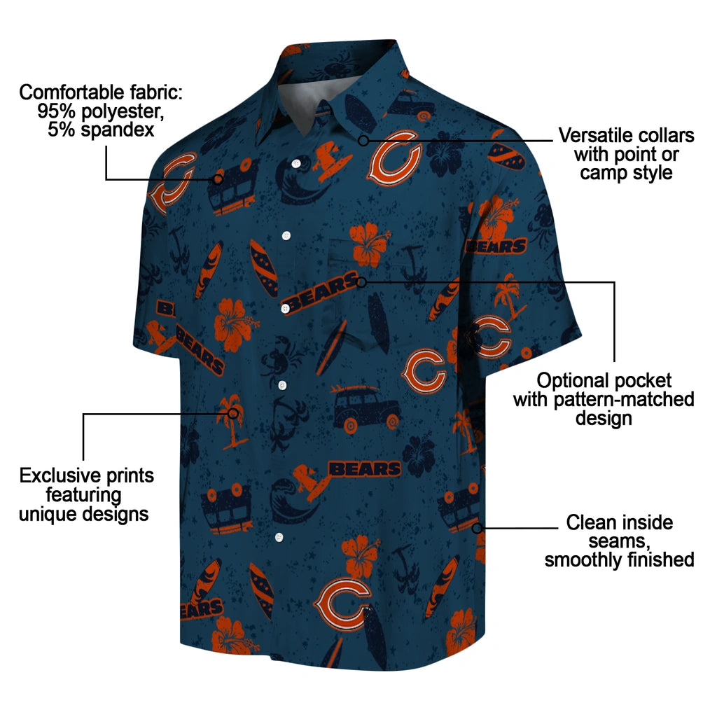 Chicago Bears Hawaiian Shirt - Beach Vibe | Moonbestprint