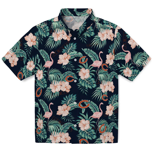 Chicago Bears Hawaiian Shirt - Flamingo and Hibiscus | Moonbestprint