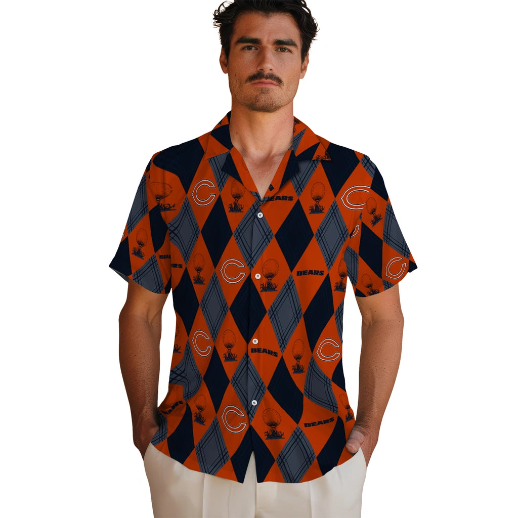 Chicago Bears Hawaiian Shirt - Golfing Plaid | Moonbestprint