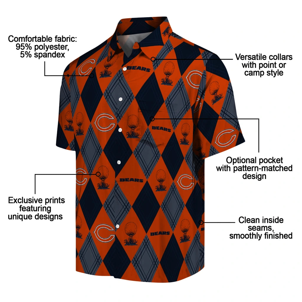 Chicago Bears Hawaiian Shirt - Golfing Plaid | Moonbestprint