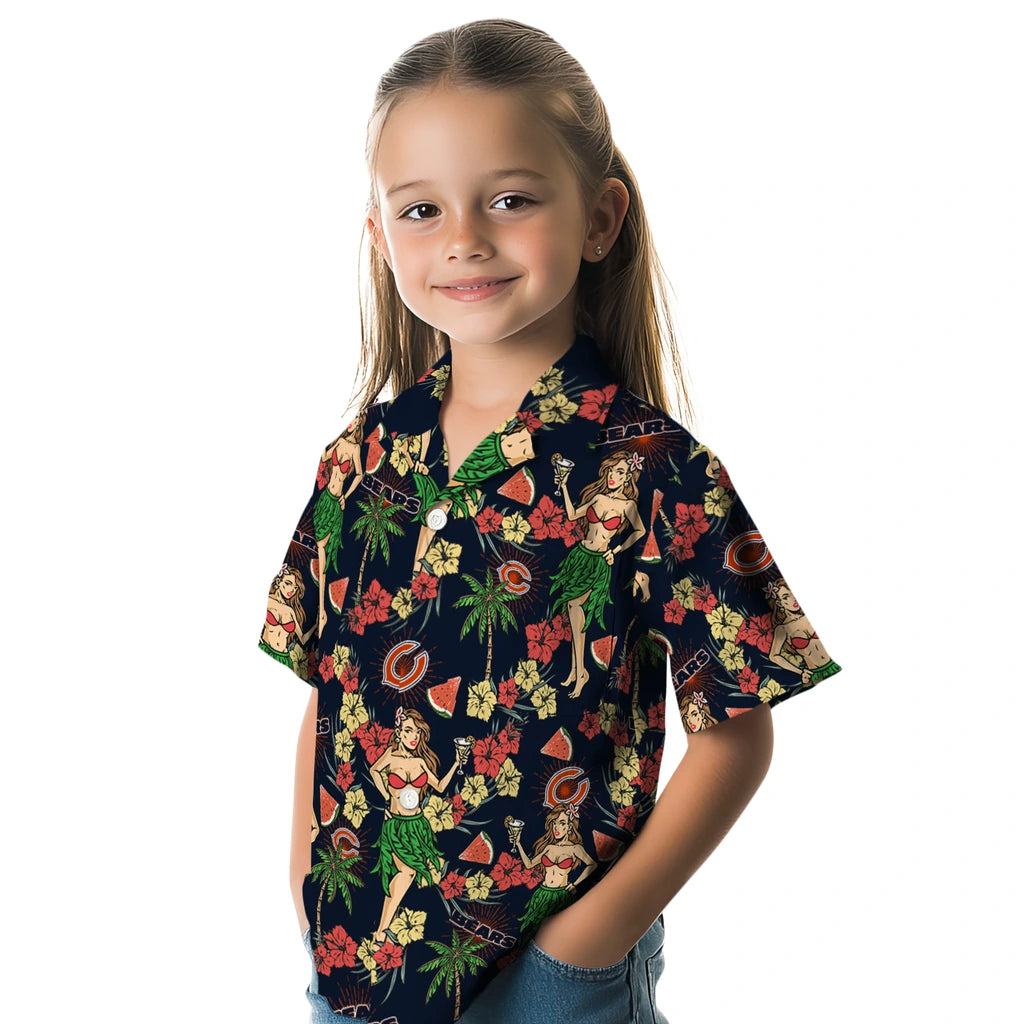 Chicago Bears Hawaiian Shirt - Hawaiian Girls Design | Moonbestprint