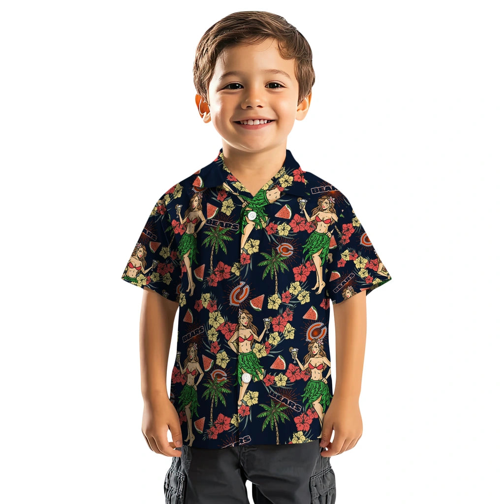 Chicago Bears Hawaiian Shirt - Hawaiian Girls Design | Moonbestprint