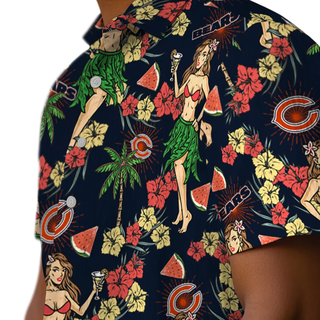 Chicago Bears Hawaiian Shirt - Hawaiian Girls Design | Moonbestprint
