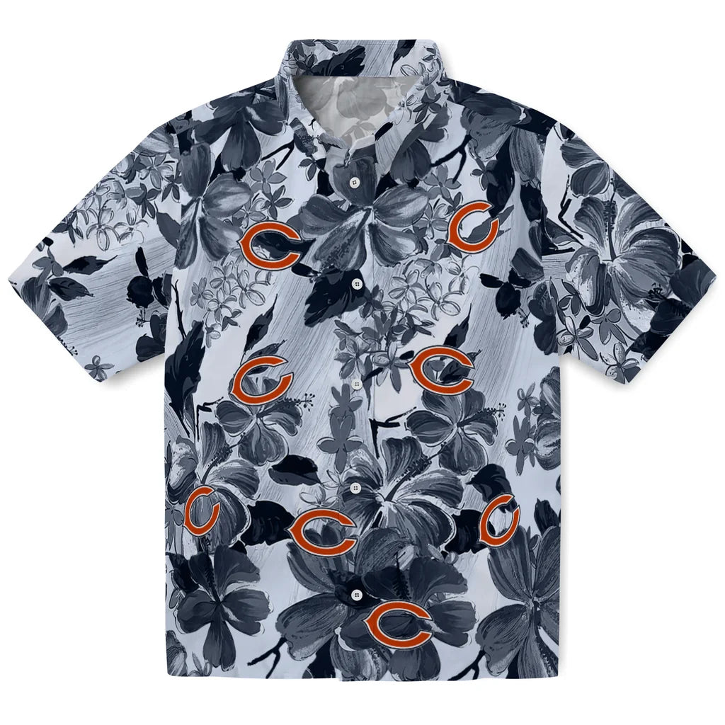 Chicago Bears Hawaiian Shirt - Hibiscus Arrangement | Moonbestprint