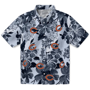 Chicago Bears Hawaiian Shirt - Hibiscus Arrangement | Moonbestprint