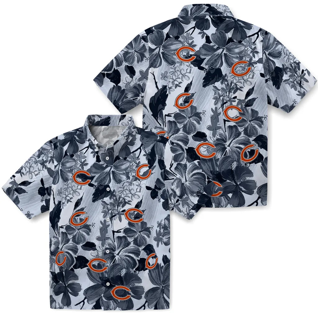 Chicago Bears Hawaiian Shirt - Hibiscus Arrangement | Moonbestprint