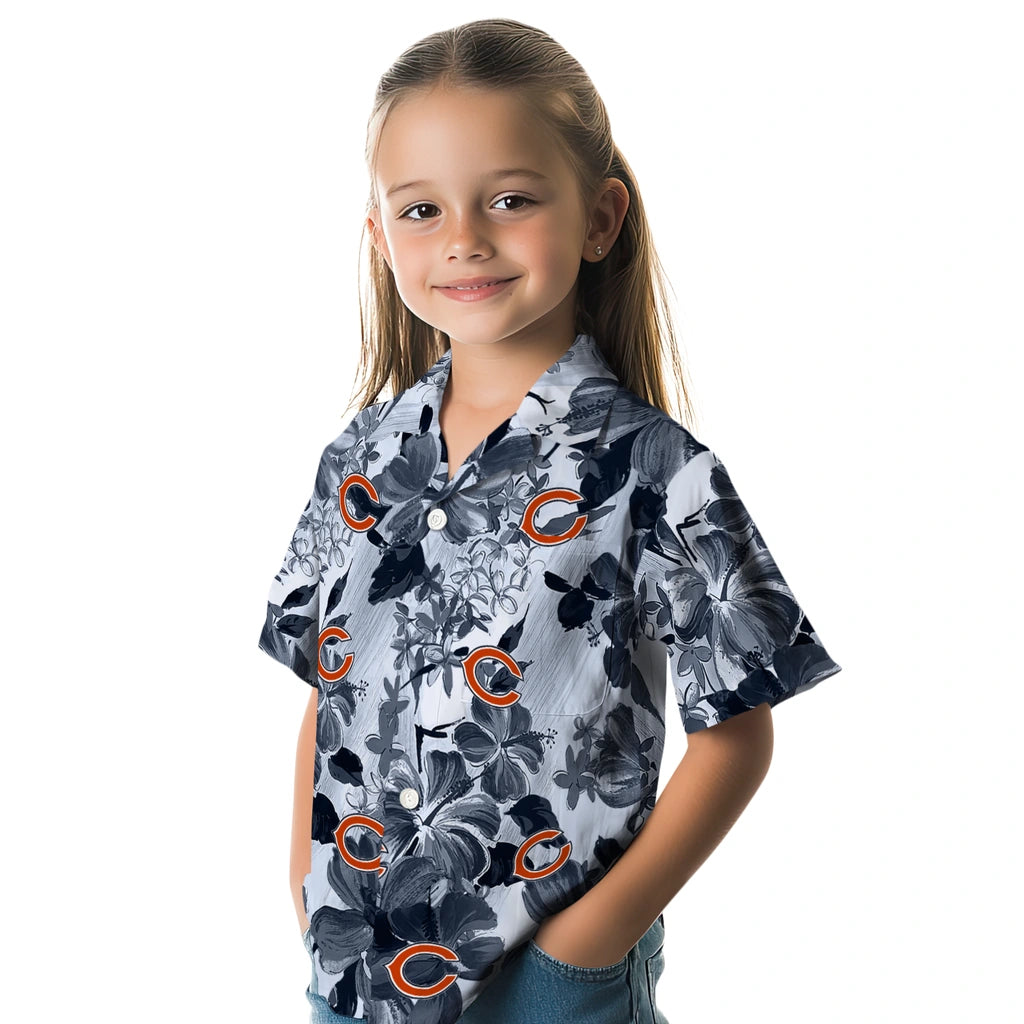 Chicago Bears Hawaiian Shirt - Hibiscus Arrangement | Moonbestprint
