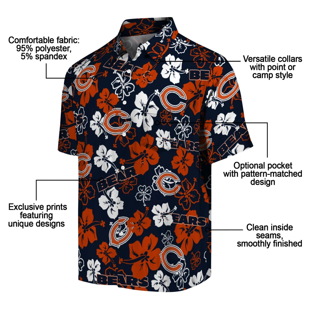 Chicago Bears Hibiscus Bloom Hawaiian Shirt – Moonbestprint