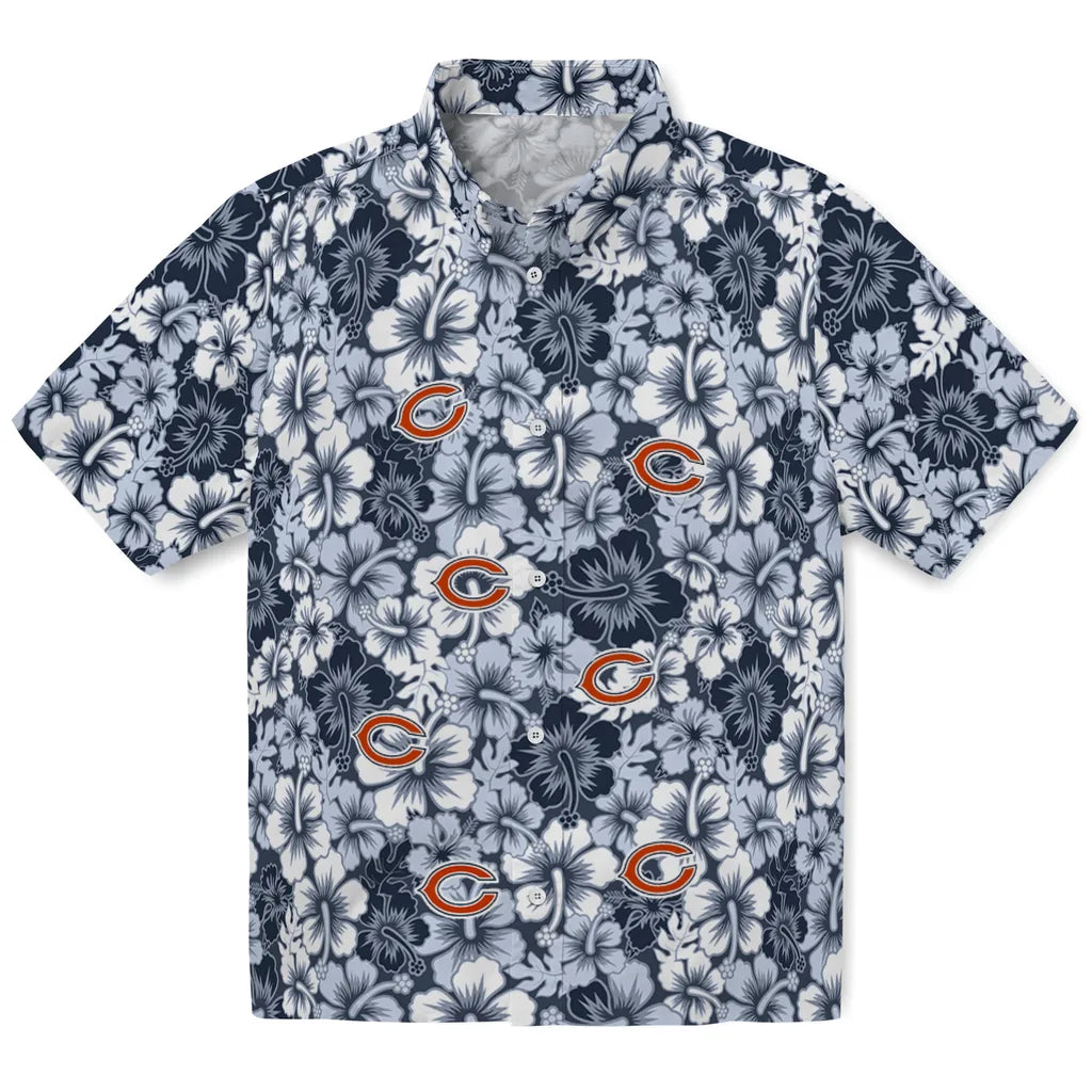 Chicago Bears Hawaiian Shirt - Hibiscus Blooms | Moonbestprint