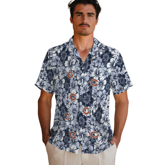 Chicago Bears Hawaiian Shirt - Hibiscus Blooms | Moonbestprint